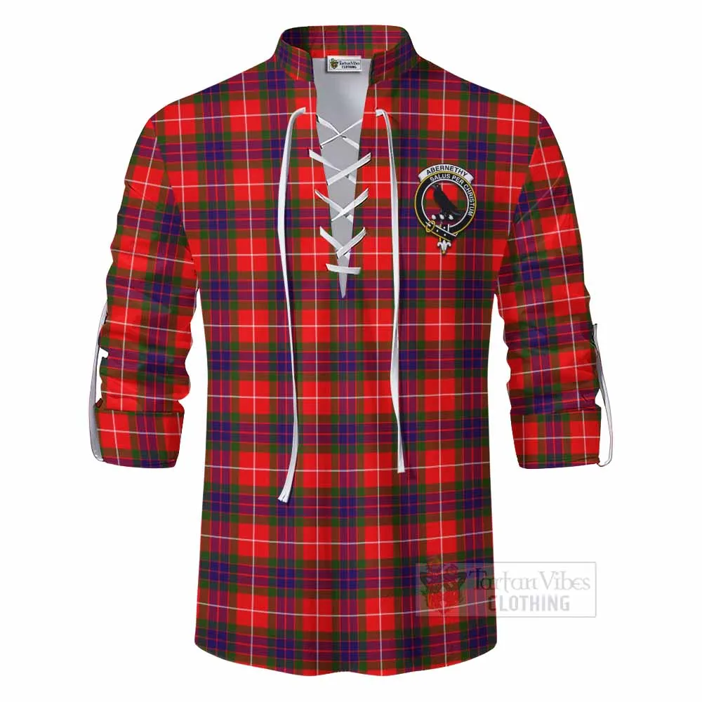 Abernethy Tartan Ghillie Kilt Shirt with Family Crest DNA In Me Style