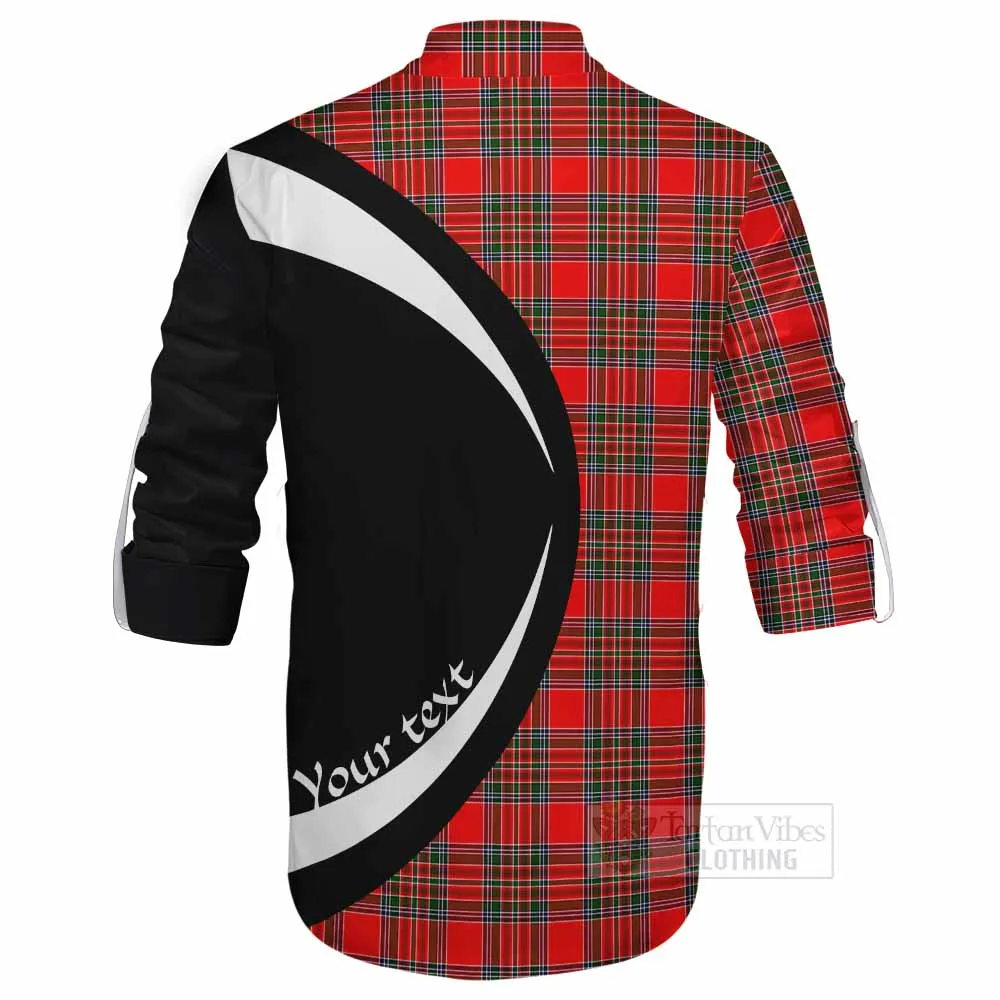 Binning Tartan Ghillie Kilt Shirt with Family Crest Circle Style