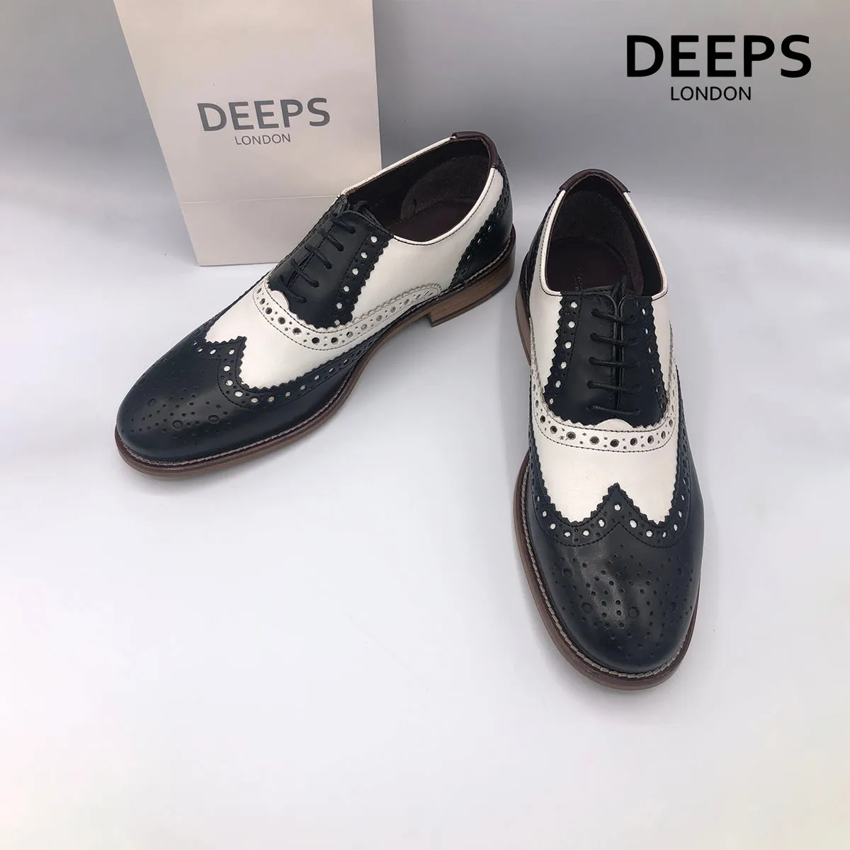 JIM LONDON BROGUES HANDCRAFTED GATSBY MEN'S SHOES TANWHITE