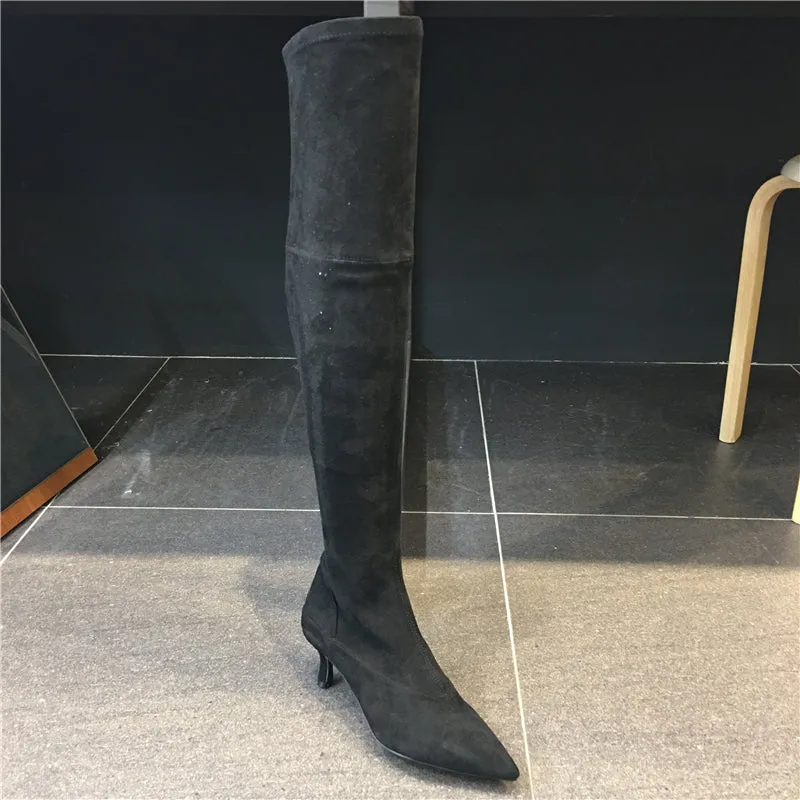 LUXE SEVEN DESIGN OVER THE KNEE HEELED BOOTS