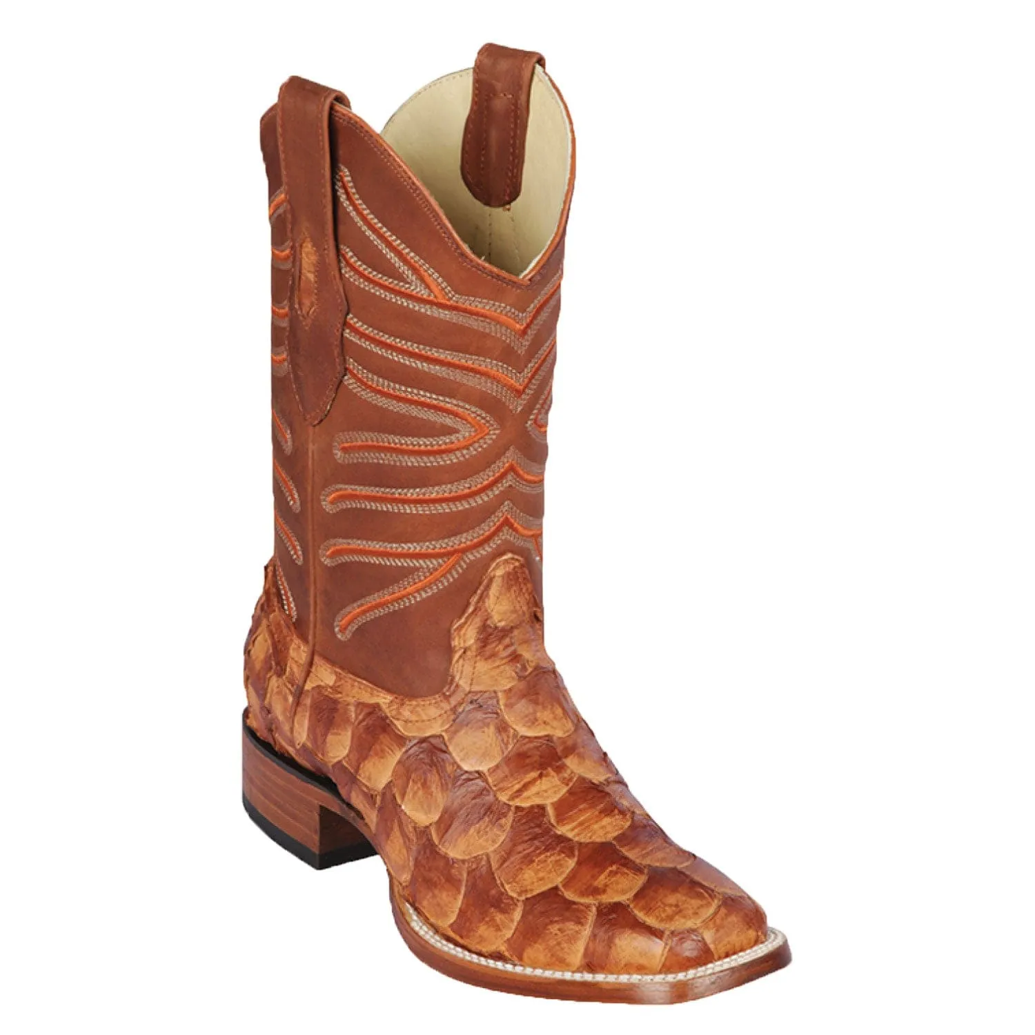 Men's Los Altos Monster Fish Skin Wide Square Toe Boots 82210-C