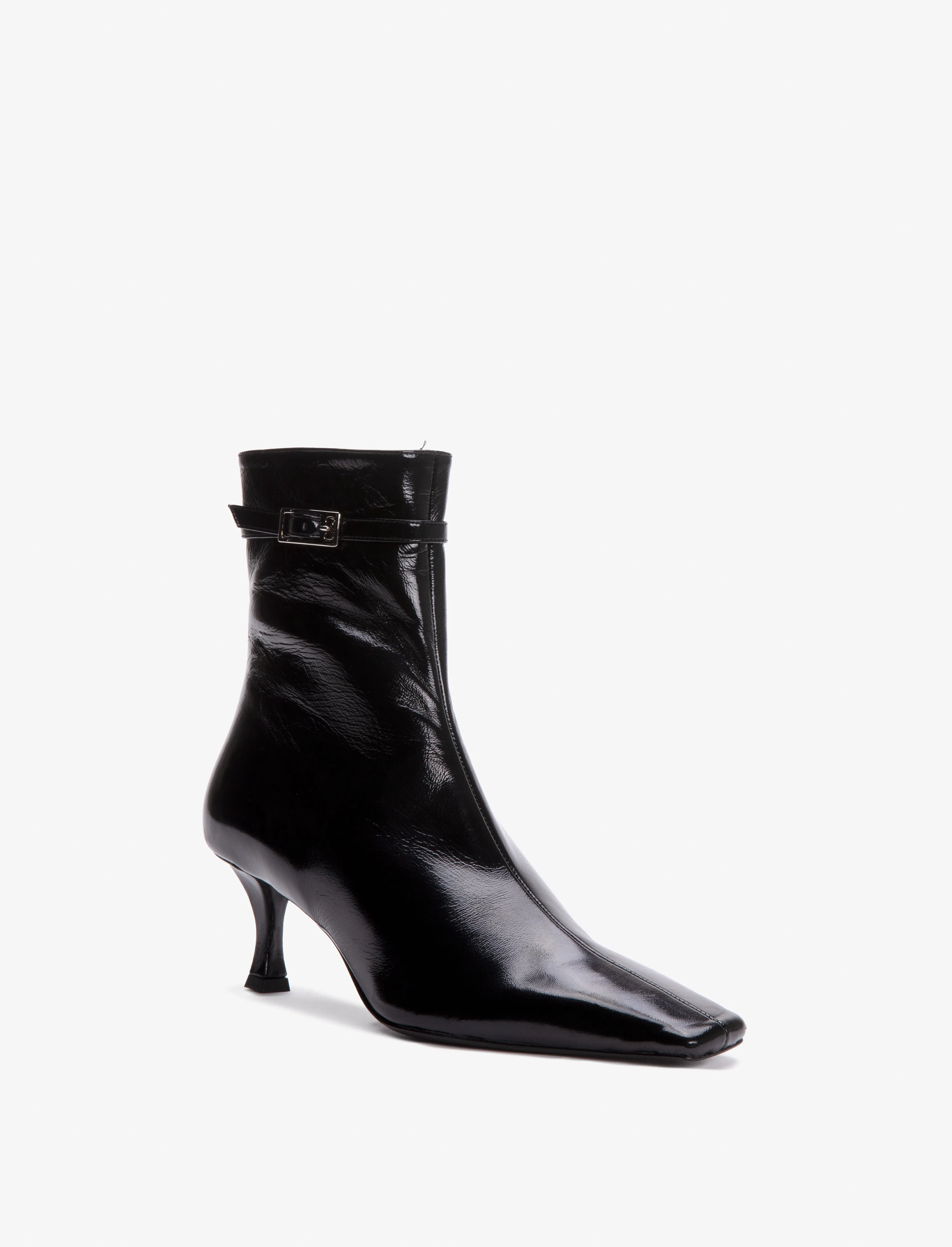 Proenza Schouler Trap Ankle Boots in Slick Nappa - Black